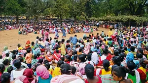 Local Adivasis in Khunti in Jharkhand protesting  during the ‘patthalgadi’ moment in 2018
