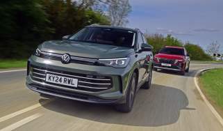 Volkswagen Tiguan and Hyundai Tucson - front cornering