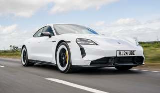 Porsche Taycan Turbo S - front tracking