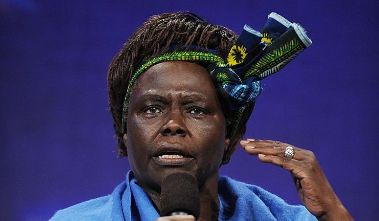 Premio Nobel de la Paz 2004, Wangari Muta Maathai: "Por su contribución al desarrollo sostenible, la democracia y la paz".