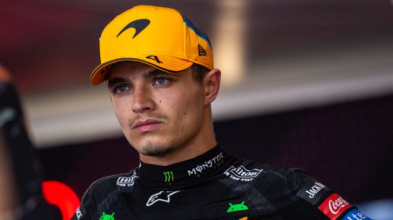 SPIELBERG, AUSTRIA - JUNE 30: Lando Norris of Great Britain and McLaren answers questions from the media after the F1 Grand Prix of Austria at Red Bull Ring on June 30, 2024 in Spielberg, Austria. (Photo by Jayce Illman/Getty Images)