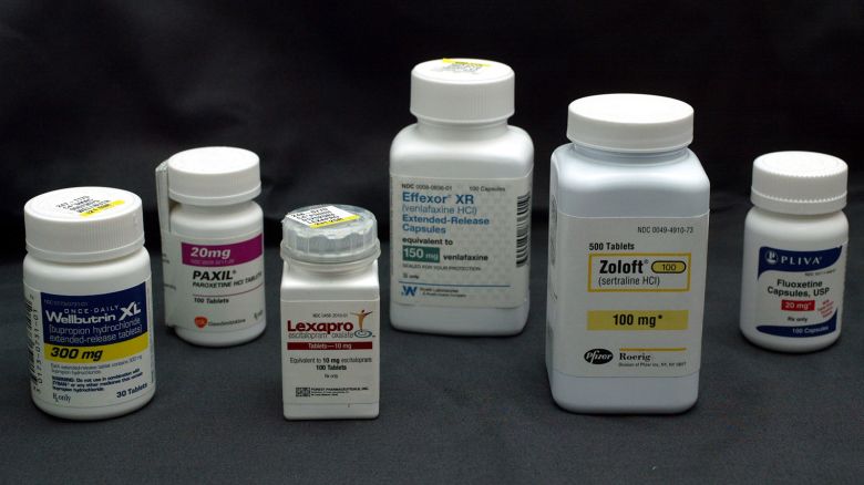 MIAMI, FL - MARCH 23:  Bottles of antidepressant pills Wellbutrin (L-R) , Paxil, Lexapro, Effexor, Zoloft and Fluoxetine are shown March 23, 2004 photographed in Miami, Florida. The Food and Drug Administration asked makers of popular antidepressants to add or strengthen suicide-related warnings on their labels as well as the possibility of worsening depression especially at the beginning of treatment or when the doses are increased or decreased.  (Photo Illustration by Joe Raedle/Getty Images)