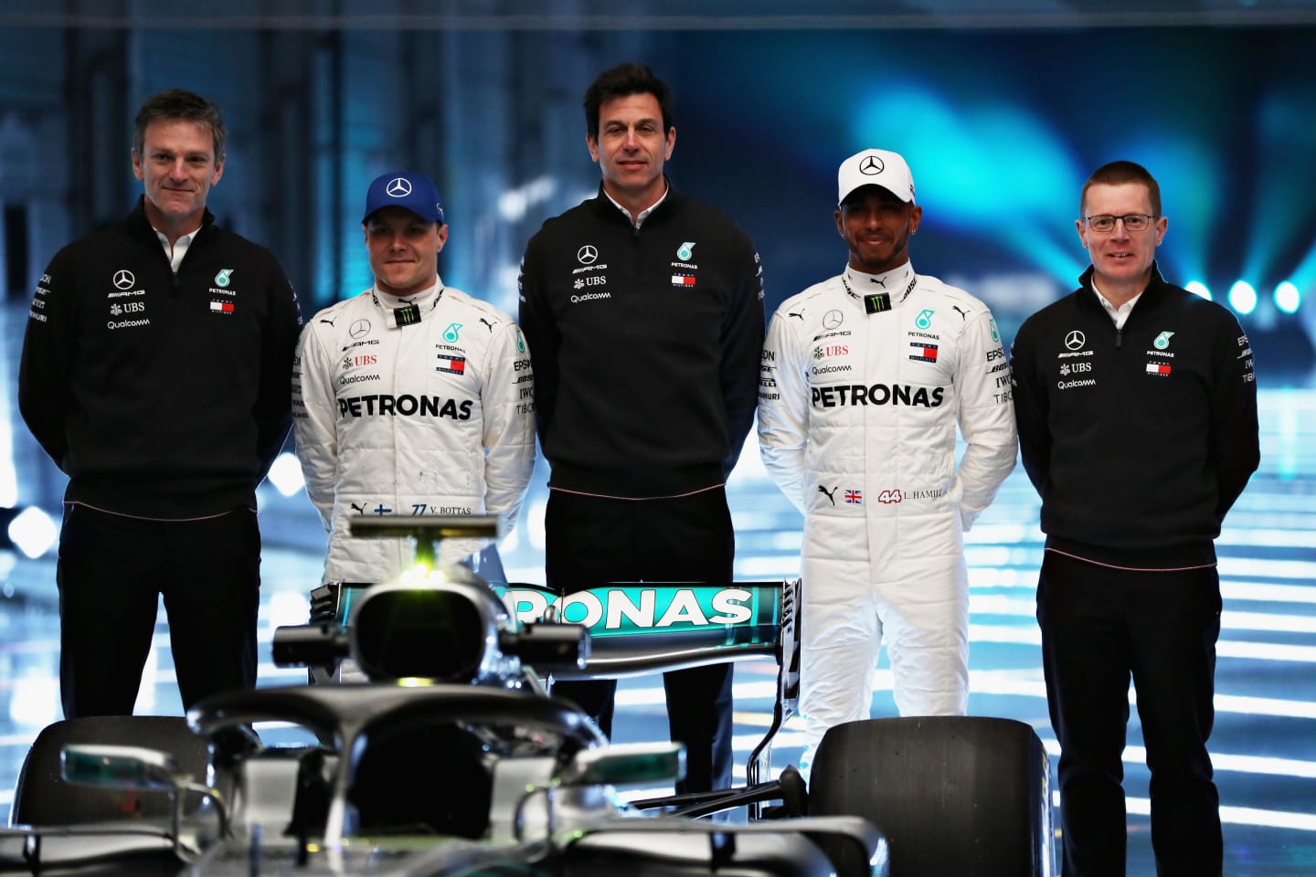 NORTHAMPTON, ENGLAND - FEBRUARY 22: (l-r) James Allison, Technical Director at Mercedes GP,