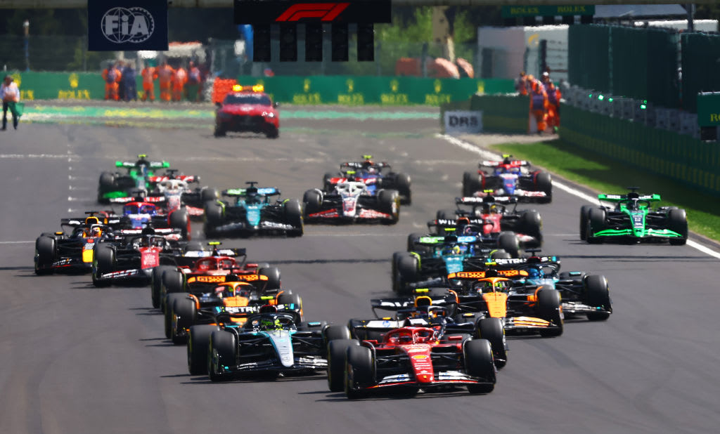 SPA, BELGIUM - JULY 28: Charles Leclerc of Monaco driving the (16) Ferrari SF-24 leads the field