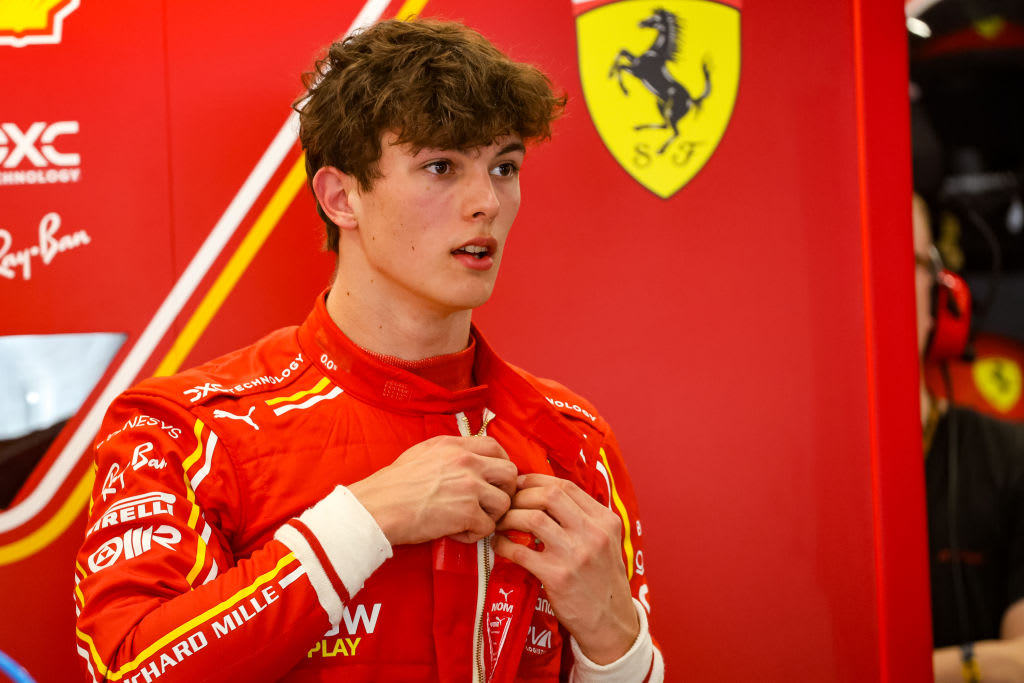 JEDDAH, SAUDI ARABIA - MARCH 8: Oliver Bearman of Great Britain and Ferrari in the garage prior to