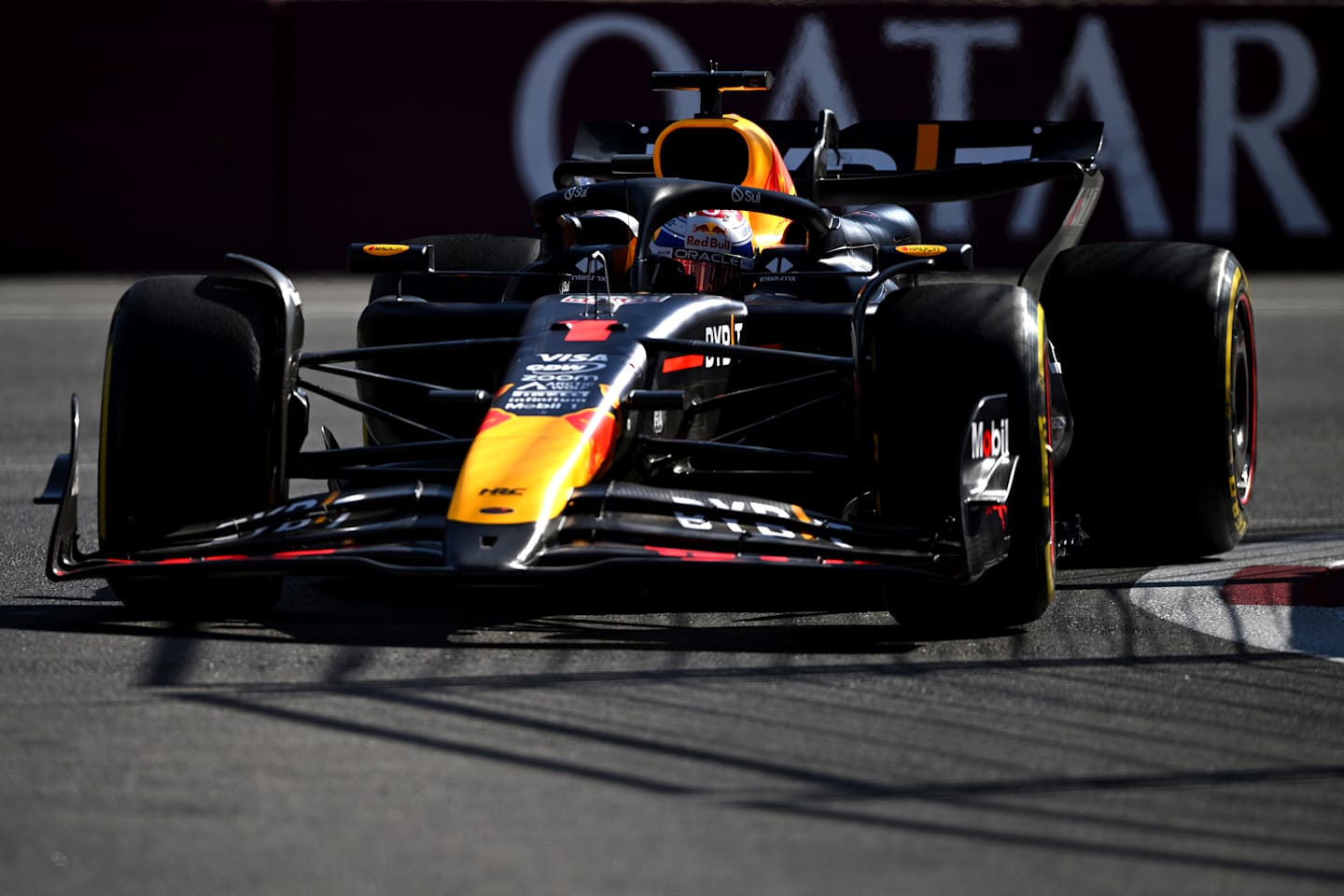 BAKU, AZERBAIJAN - SEPTEMBER 15: Max Verstappen of the Netherlands driving the (1) Oracle Red Bull Racing RB20 on track during the F1 Grand Prix of Azerbaijan at Baku City Circuit on September 15, 2024 in Baku, Azerbaijan. (Photo by Rudy Carezzevoli/Getty Images)