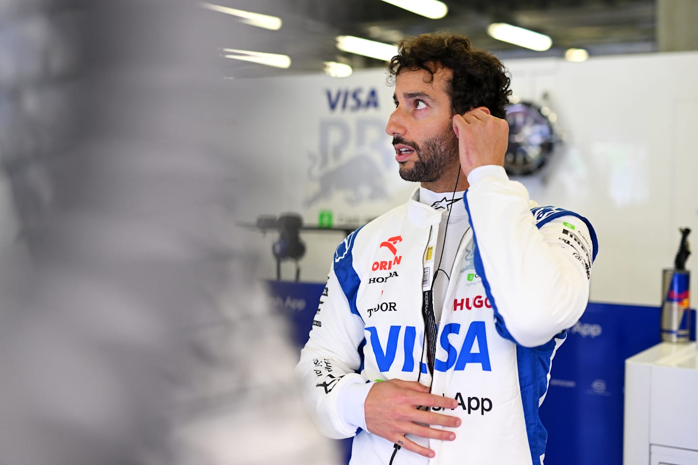 BAKU, AZERBAIJAN - SEPTEMBER 13: Daniel Ricciardo of Australia and Visa Cash App RB prepares to drive in the garage during practice ahead of the F1 Grand Prix of Azerbaijan at Baku City Circuit on September 13, 2024 in Baku, Azerbaijan. (Photo by Rudy Carezzevoli/Getty Images)