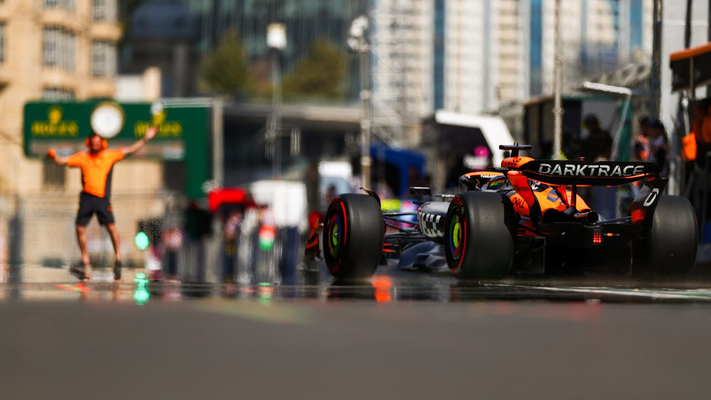 BAKU, AZERBAIJAN - SEPTEMBER 13: Oscar Piastri of McLaren and Australia  during practice ahead of the F1 Grand Prix of Azerbaijan at Baku City Circuit on September 13, 2024 in Baku, Azerbaijan. (Photo by Peter Fox - Formula 1/Formula 1 via Getty Images)