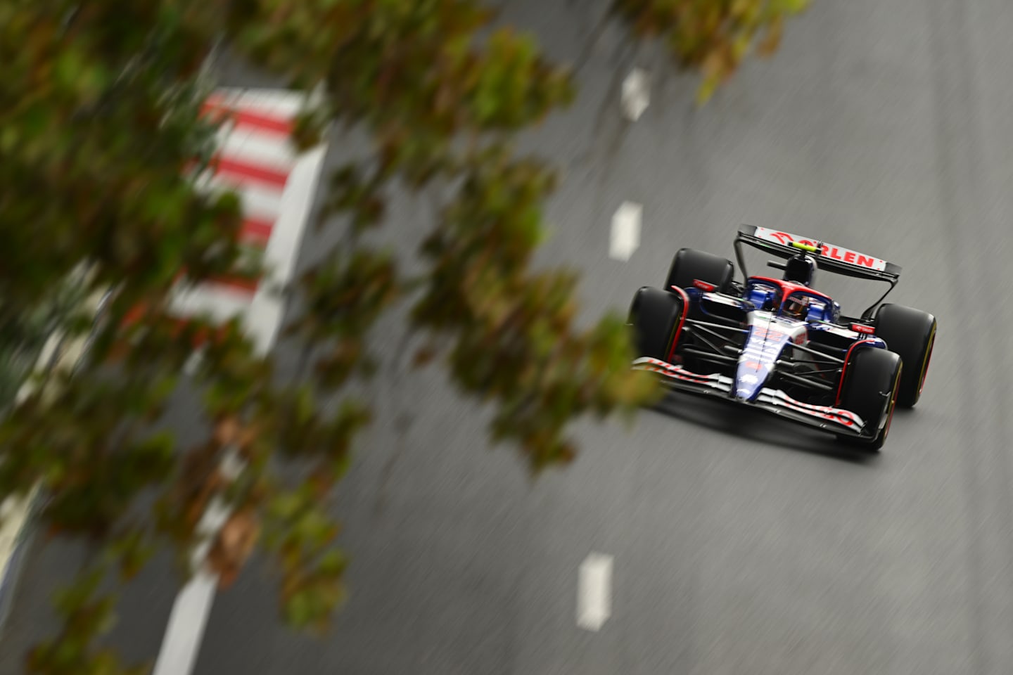 BAKU, AZERBAIJAN - SEPTEMBER 14: Yuki Tsunoda of Japan driving the (22) Visa Cash App RB VCARB 01 on track during final practice ahead of the F1 Grand Prix of Azerbaijan at Baku City Circuit on September 14, 2024 in Baku, Azerbaijan. (Photo by Clive Mason/Getty Images)