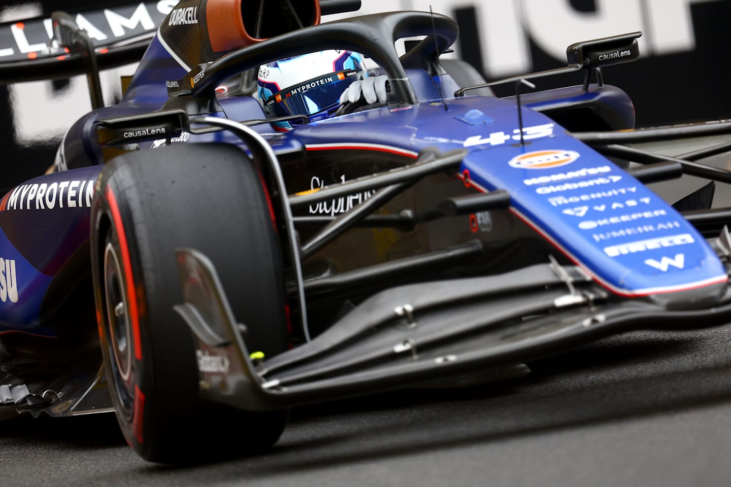 BAKU, AZERBAIJAN - SEPTEMBER 14: Franco Colapinto of Argentina driving the (43) Williams FW46