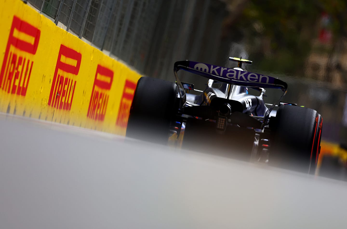 BAKU, AZERBAIJAN - SEPTEMBER 14: Franco Colapinto of Argentina driving the (43) Williams FW46 Mercedes on track during final practice ahead of the F1 Grand Prix of Azerbaijan at Baku City Circuit on September 14, 2024 in Baku, Azerbaijan. (Photo by Clive Rose - Formula 1/Formula 1 via Getty Images)