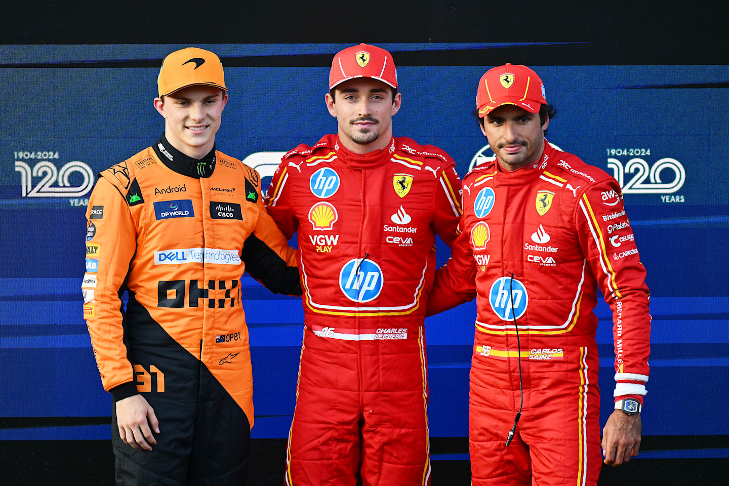 BAKU, AZERBAIJAN - SEPTEMBER 14: Pole position qualifier Charles Leclerc of Monaco and Ferrari,