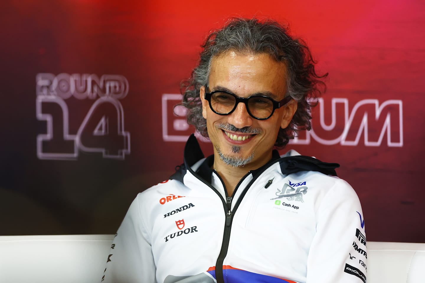 SPA, BELGIUM - JULY 26: Laurent Mekies, Team Principal of Visa Cash App RB attends the Team Principals Press Conference during practice ahead of the F1 Grand Prix of Belgium at Circuit de Spa-Francorchamps on July 26, 2024 in Spa, Belgium. (Photo by Bryn Lennon/Getty Images)