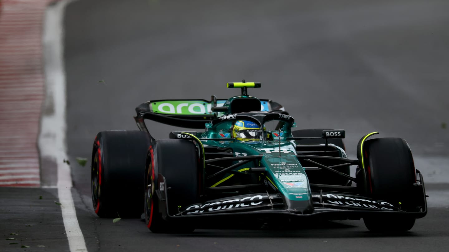 MONTREAL, QUEBEC - JUNE 09:  Fernando Alonso of Spain driving the (14) Aston Martin AMR24 Mercedes