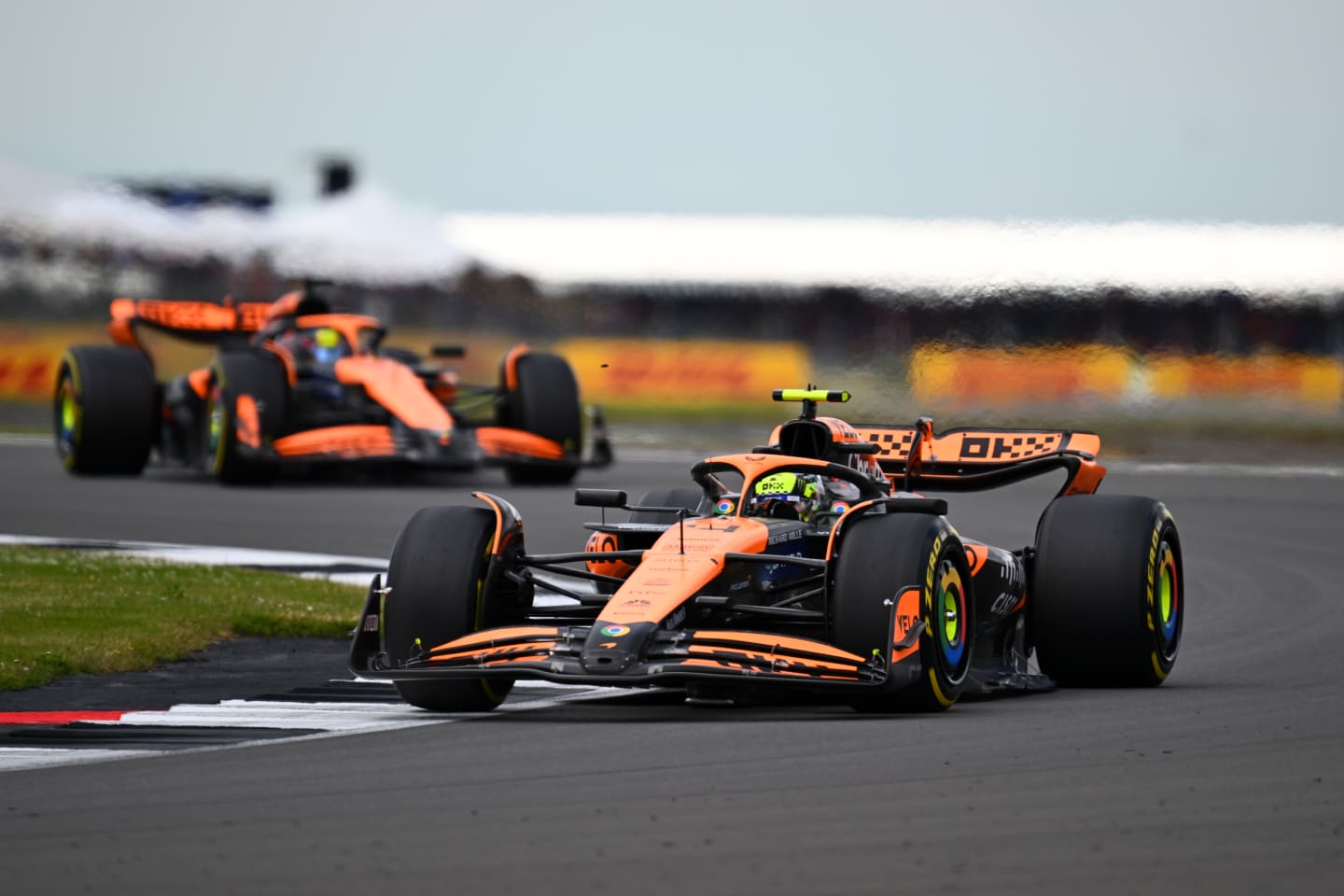 NORTHAMPTON, ENGLAND - JULY 07: Lando Norris of Great Britain driving the (4) McLaren MCL38