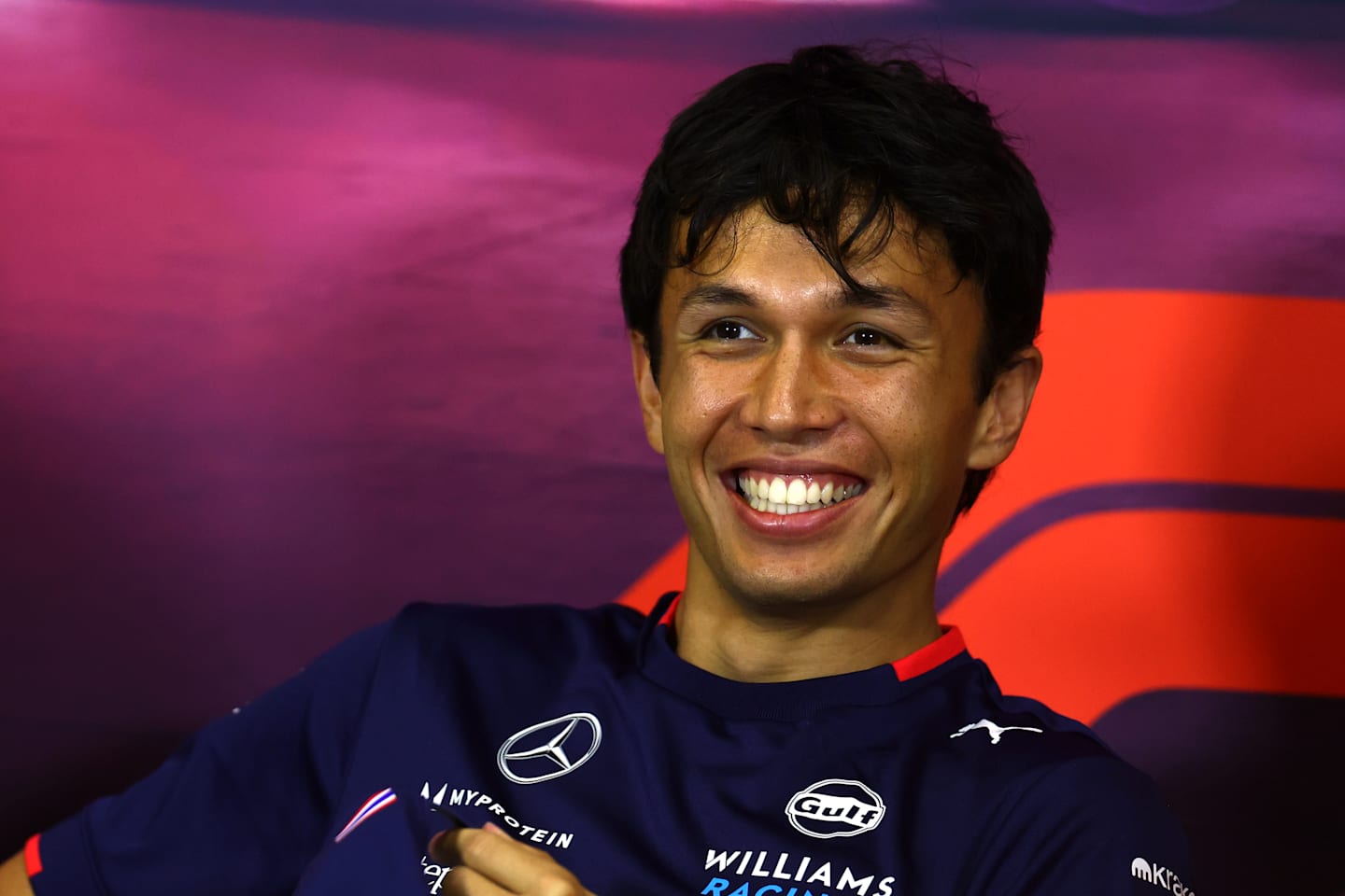 BUDAPEST, HUNGARY - JULY 18: Alexander Albon of Thailand and Williams attends the Drivers Press