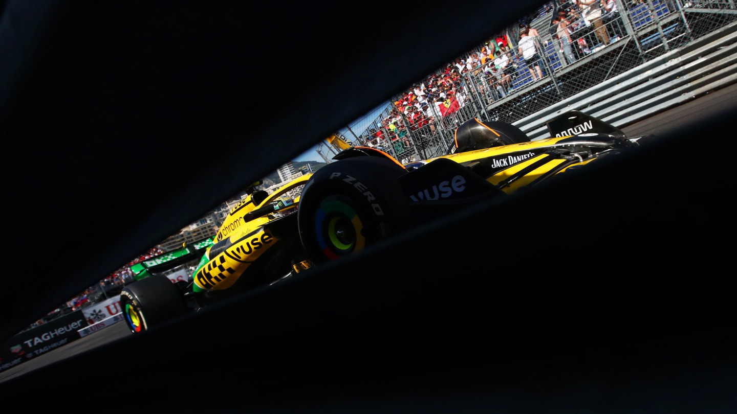 MONTE-CARLO, MONACO - MAY 26: Lando Norris of Great Britain driving the (4) McLaren MCL38 Mercedes on track during the F1 Grand Prix of Monaco at Circuit de Monaco on May 26, 2024 in Monte-Carlo, Monaco. (Photo by Joe Portlock - Formula 1/Formula 1 via Getty Images)