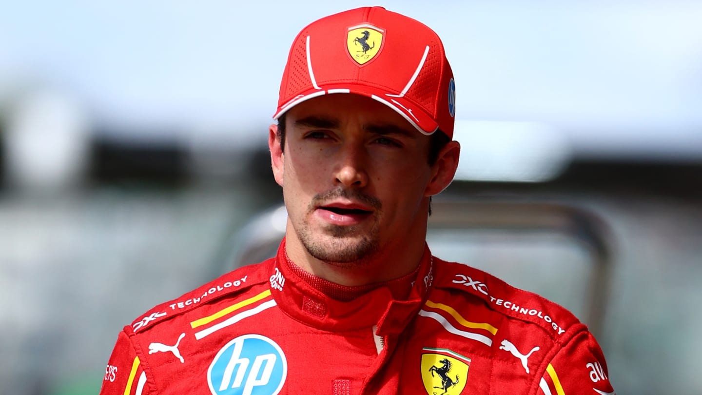 NORTHAMPTON, ENGLAND - JULY 07: Charles Leclerc of Monaco and Ferrari looks on from the drivers