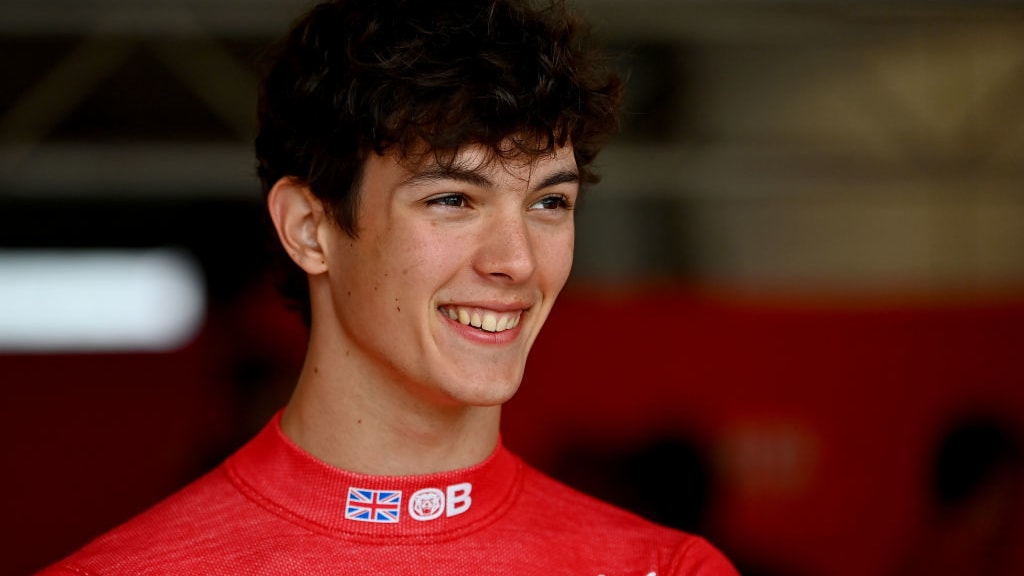 NORTHAMPTON, ENGLAND - JULY 05: Oliver Bearman of Great Britain and PREMA Racing (3) looks on in