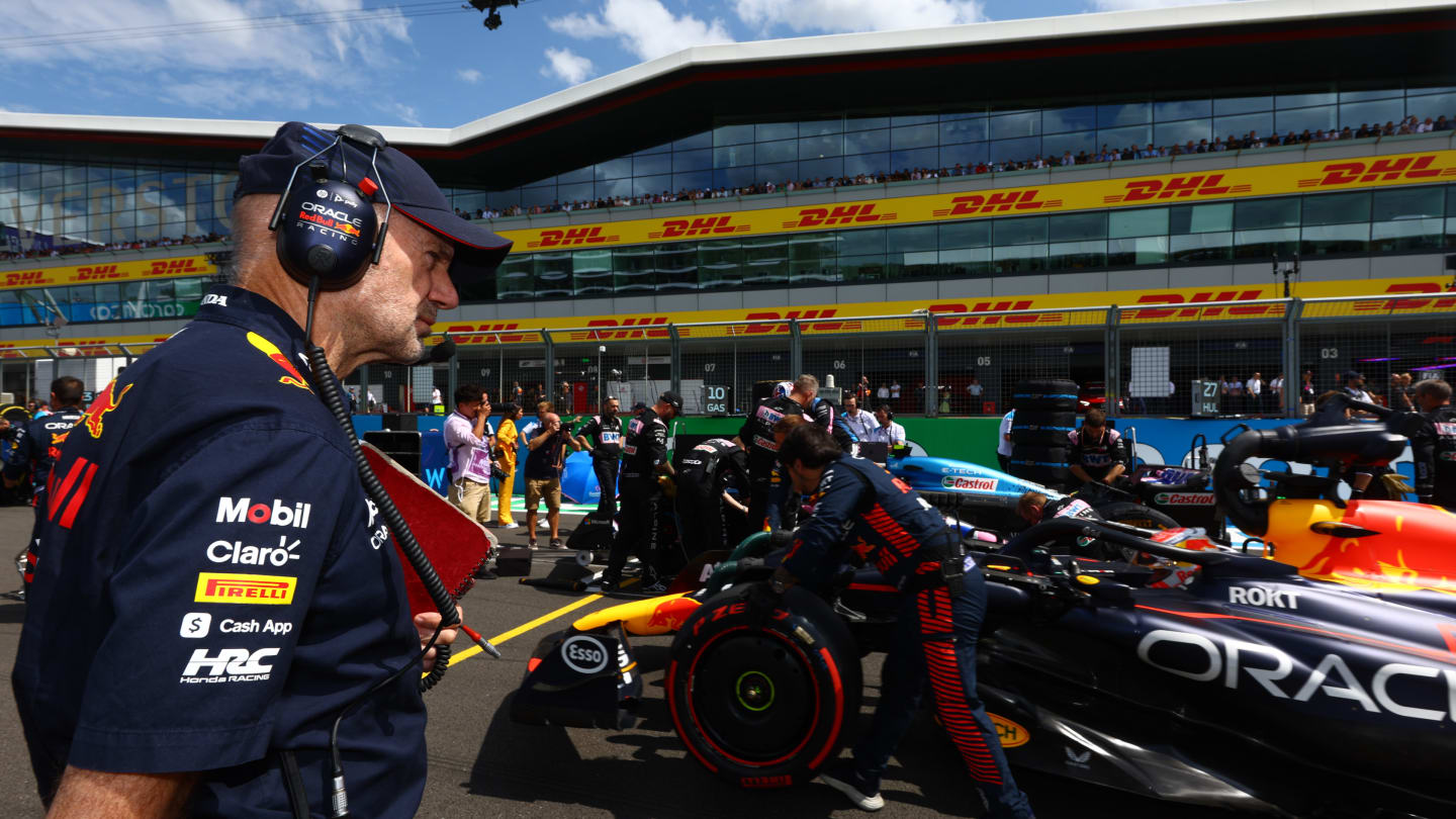 NORTHAMPTON, ENGLAND - JULY 09: Adrian Newey, the Chief Technical Officer of Red Bull Racing looks