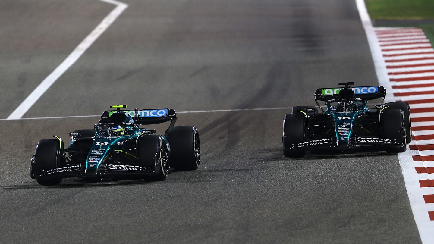 BAHRAIN, BAHRAIN - MARCH 02: Fernando Alonso of Spain driving the (14) Aston Martin AMR24 Mercedes