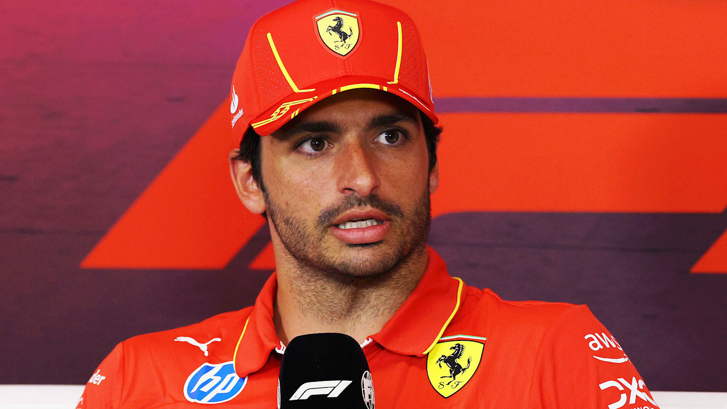 SPA, BELGIUM - JULY 25: Carlos Sainz of Spain and Ferrari attends the Drivers Press Conference