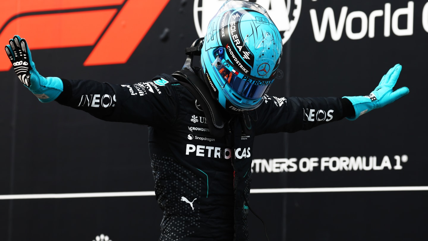 MONTREAL, QUEBEC - JUNE 08: George Russell of Great Britain driving the (63) Mercedes AMG Petronas