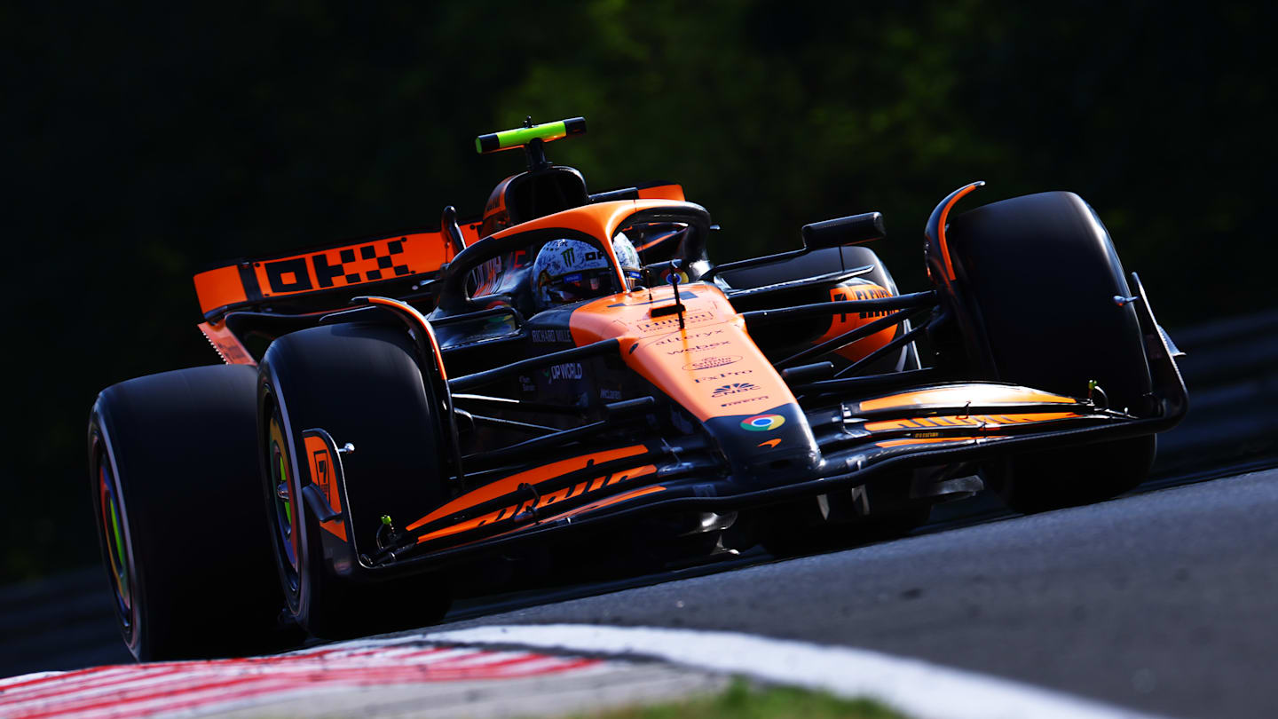 BUDAPEST, HUNGARY - JULY 19: Lando Norris of Great Britain driving the (4) McLaren MCL38 Mercedes