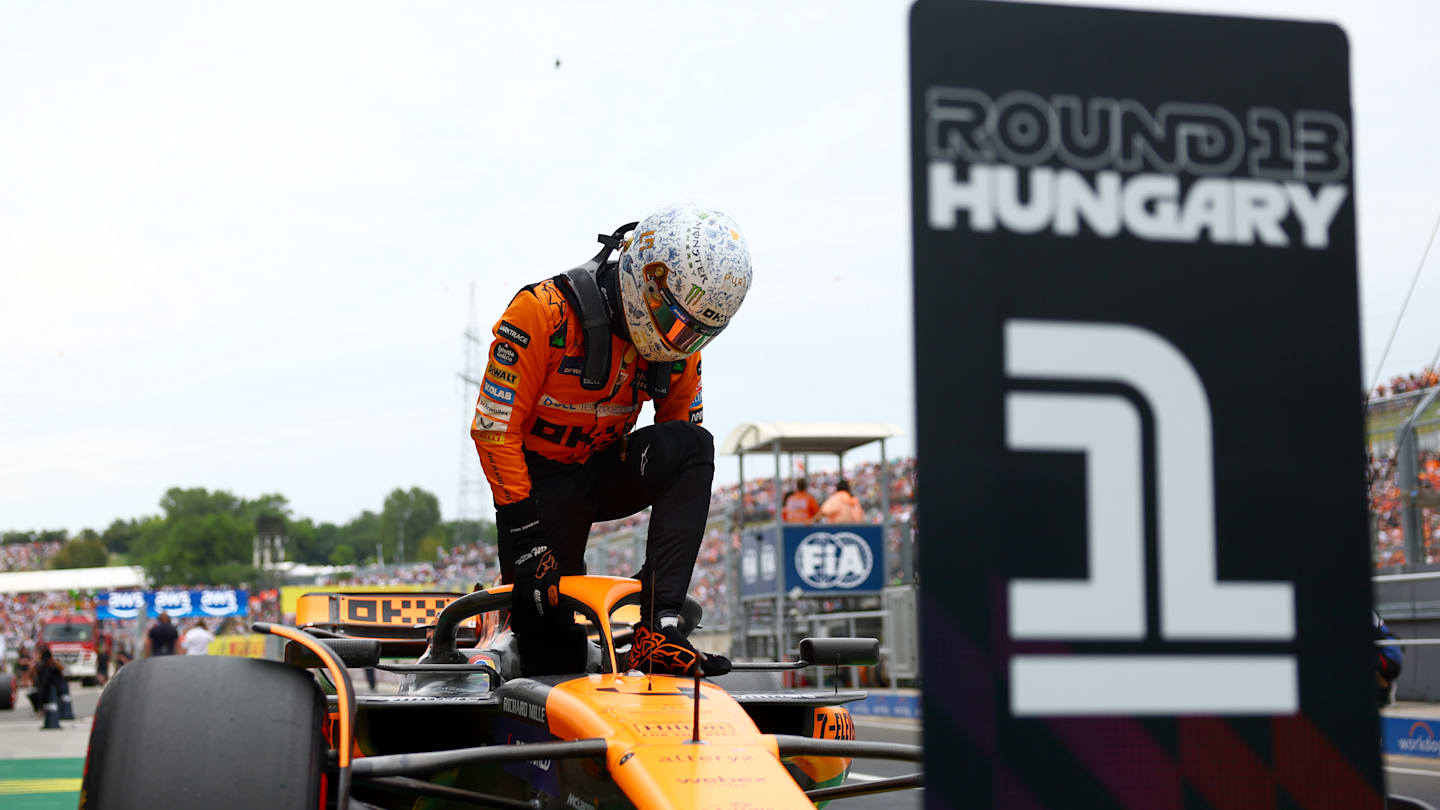 BUDAPEST, HUNGARY - JULY 20: Lando Norris of Great Britain driving the (4) McLaren MCL38 Mercedes