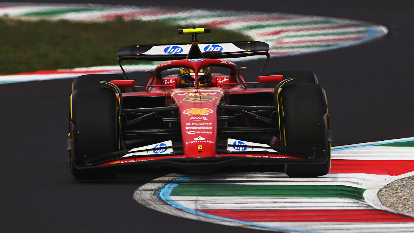 MONZA, ITALY - SEPTEMBER 01: Carlos Sainz of Spain driving (55) the Ferrari SF-24 on track during