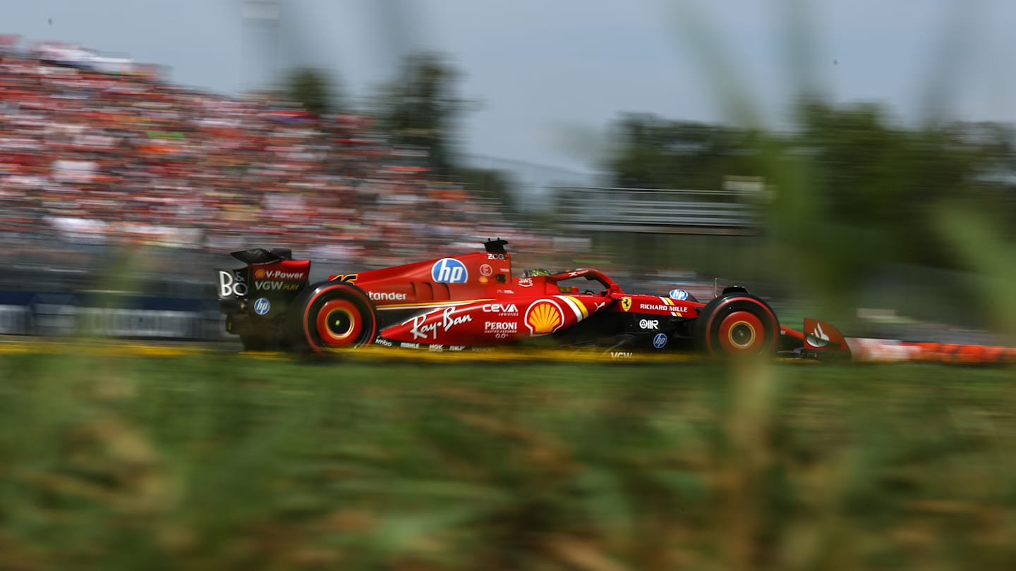 MONZA, ITALY - AUGUST 31: Charles Leclerc of Monaco driving the (16) Ferrari SF-24 on track during