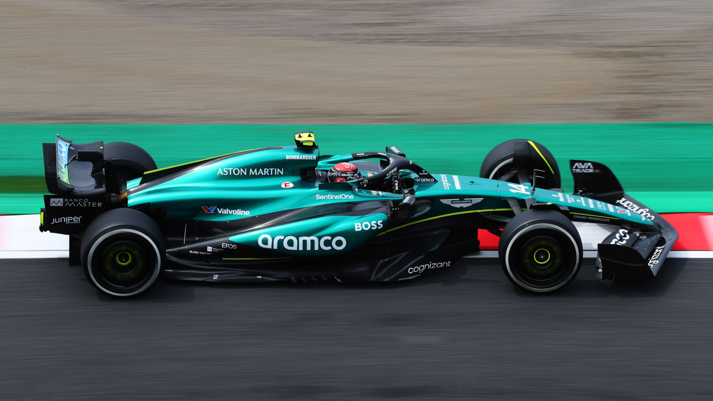 SUZUKA, JAPAN - APRIL 06: Fernando Alonso of Spain driving the (14) Aston Martin AMR24 Mercedes on