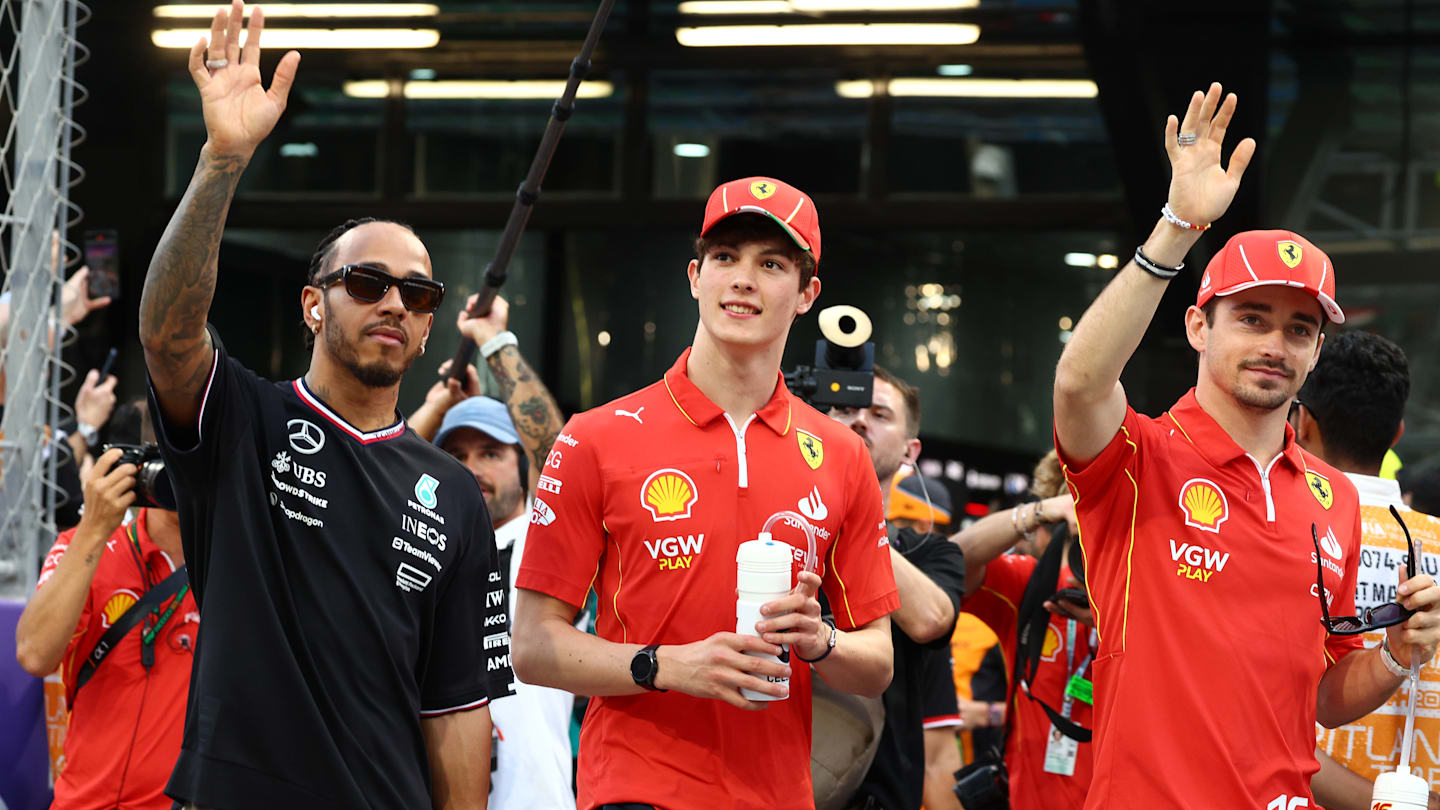 JEDDAH, SAUDI ARABIA - MARCH 09: Oliver Bearman of Great Britain and Ferrari, Lewis Hamilton of