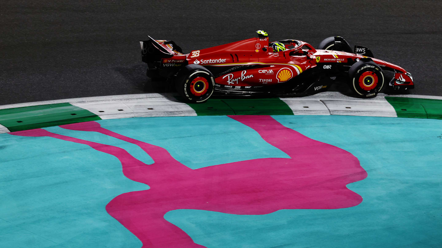 JEDDAH, SAUDI ARABIA - MARCH 09: Oliver Bearman of Great Britain driving the (38) Ferrari SF-24 on