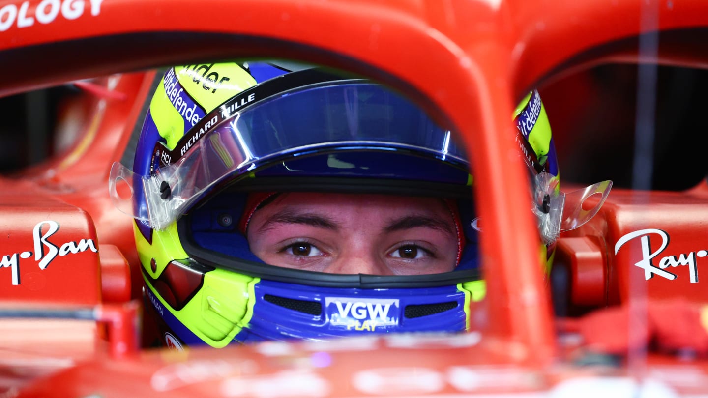 JEDDAH, SAUDI ARABIA - MARCH 08: Oliver Bearman of Great Britain and Ferrari prepares to drive in