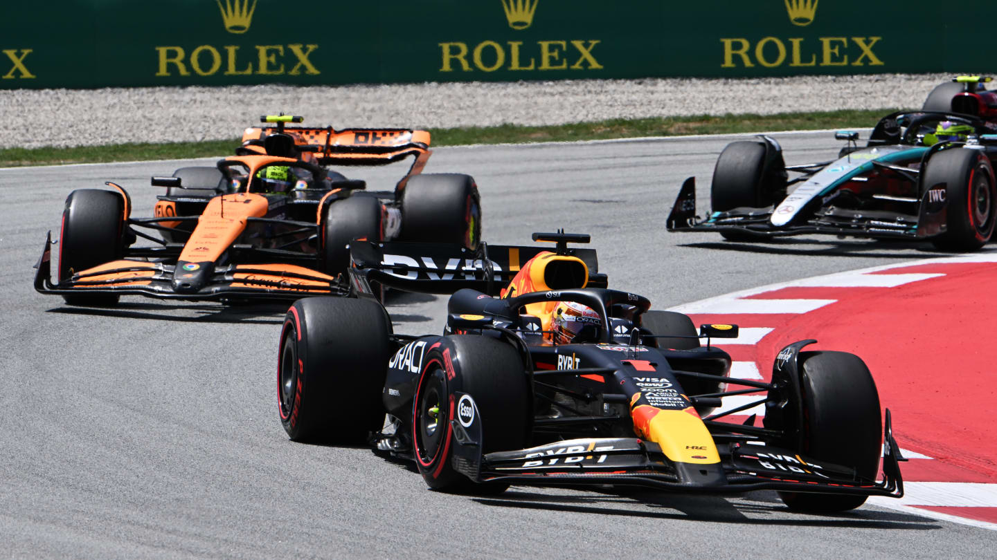 BARCELONA, SPAIN - JUNE 23: Max Verstappen of the Netherlands driving the (1) Oracle Red Bull