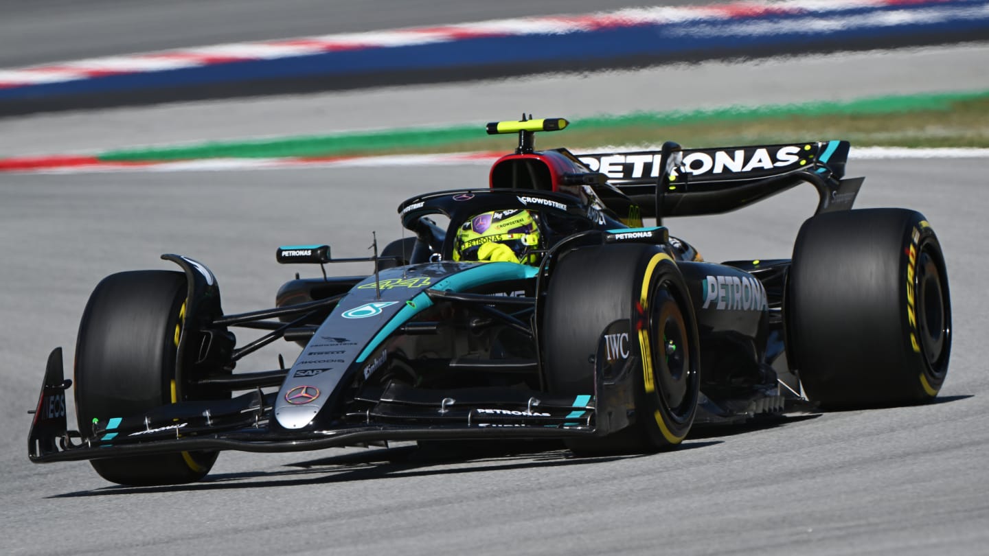 BARCELONA, SPAIN - JUNE 21: Lewis Hamilton of Great Britain driving the (44) Mercedes AMG Petronas