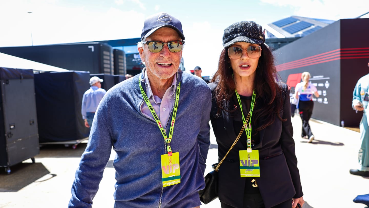 Michael Douglas and Catherine Zeta-Jones were enjoying the action at Silverstone