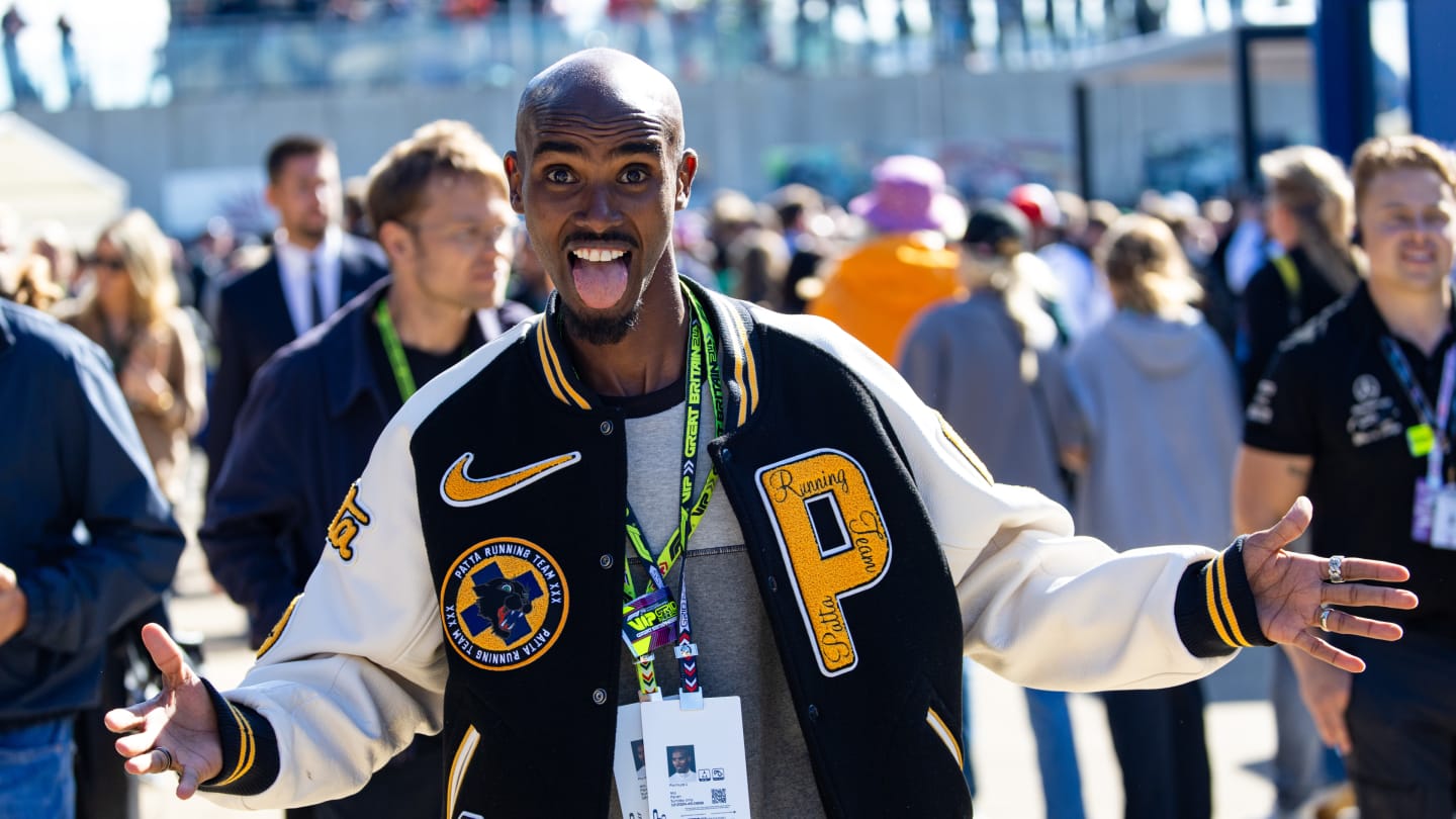 No stranger to going fast, Sir Mo Farah looked to be having a good time at Silverstone