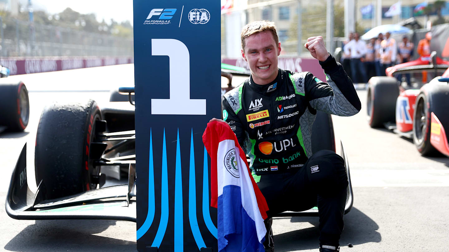 BAKU, AZERBAIJAN - SEPTEMBER 14: Race winner Joshua Durksen of Paraguay and AIX Racing (24)