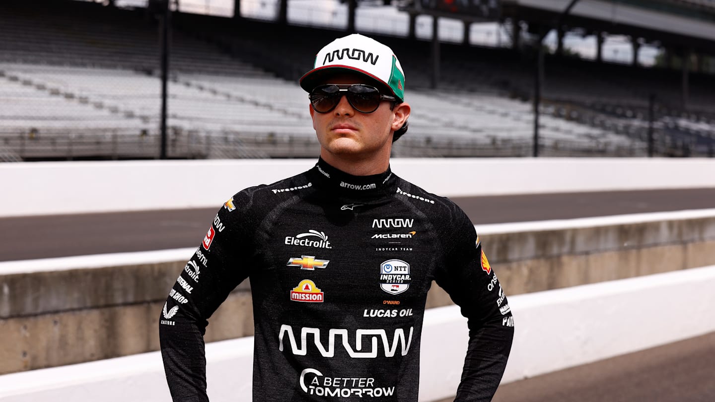 INDIANAPOLIS, IN - MAY 18: Pato O'Ward of Mexico (5) driving for Arrow Mclaren on pit lane during