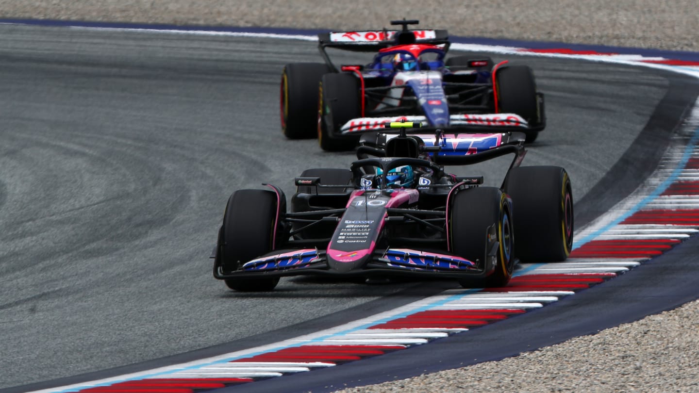 SPIELBERG, AUSTRIA - JUNE 30: Pierre Gasly of France driving the (10) Alpine F1 A524 Renault leads