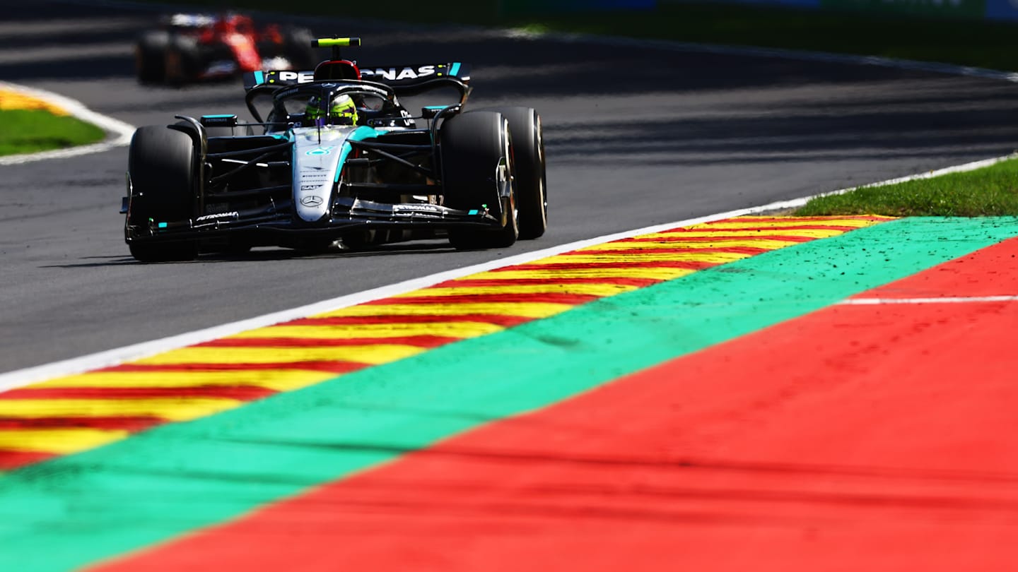 SPA, BELGIUM - JULY 28: Lewis Hamilton of Great Britain driving the (44) Mercedes AMG Petronas F1