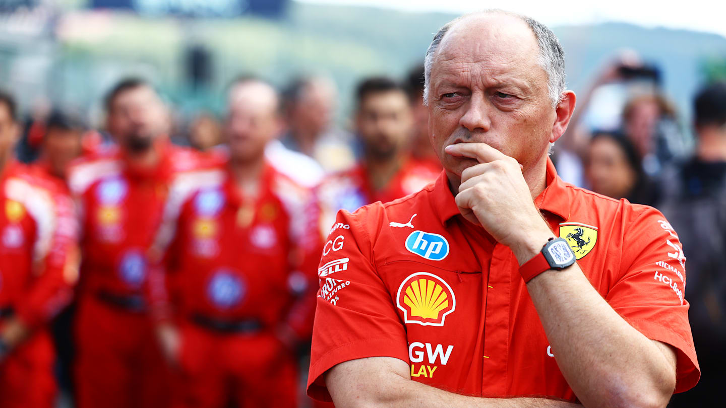 SPA, BELGIUM - JULY 28: Ferrari Team Principal Frederic Vasseur looks on from the grid prior to the