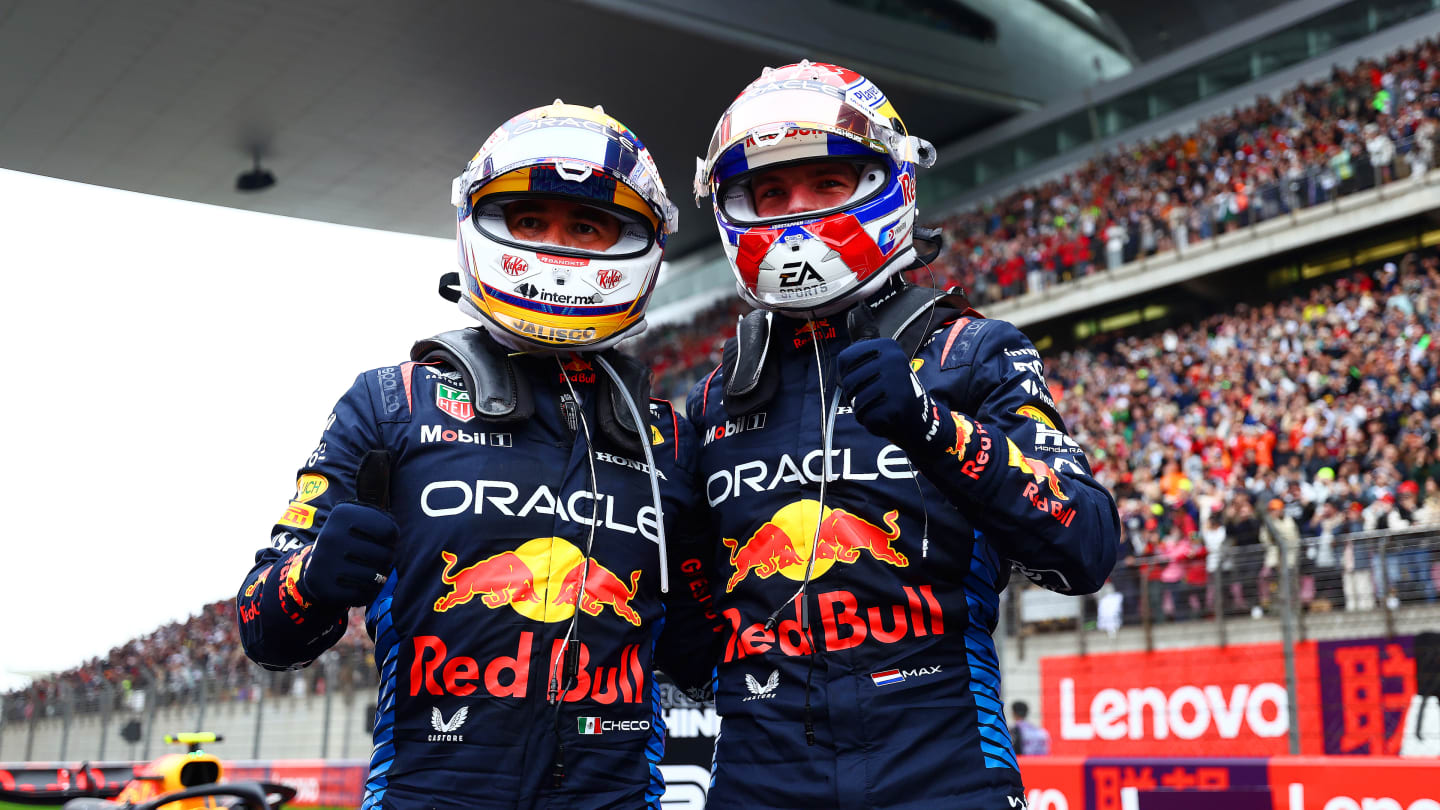 SHANGHAI, CHINA - APRIL 21: Race winner Max Verstappen of the Netherlands and Oracle Red Bull