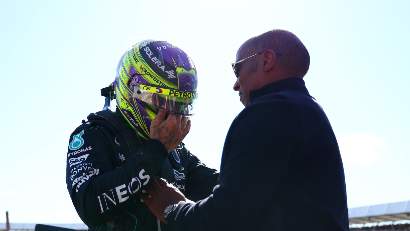 NORTHAMPTON, ENGLAND - JULY 07: Race winner Lewis Hamilton of Great Britain and Mercedes celebrates