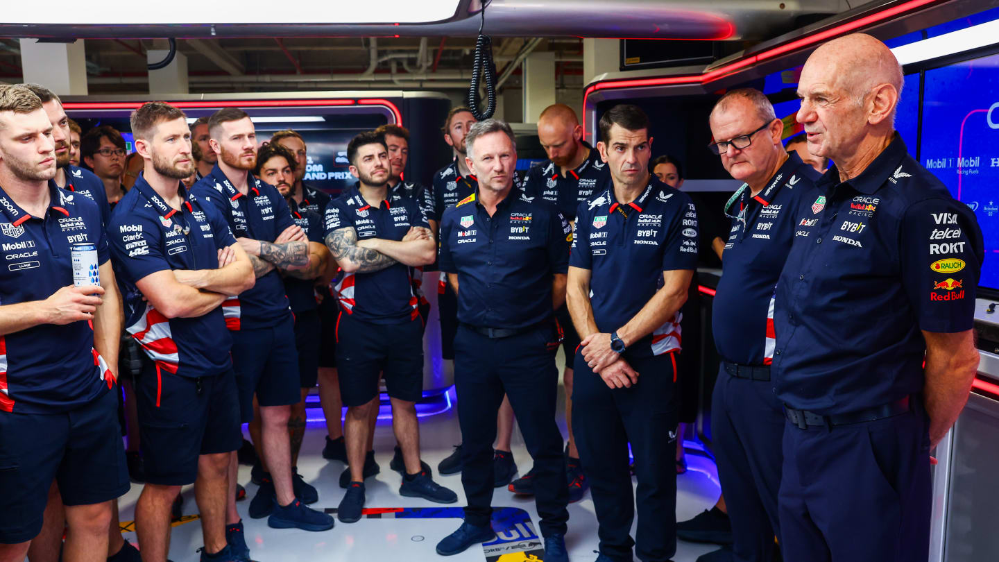 MIAMI, FLORIDA - MAY 03: Adrian Newey, the Chief Technical Officer of Oracle Red Bull Racing talks