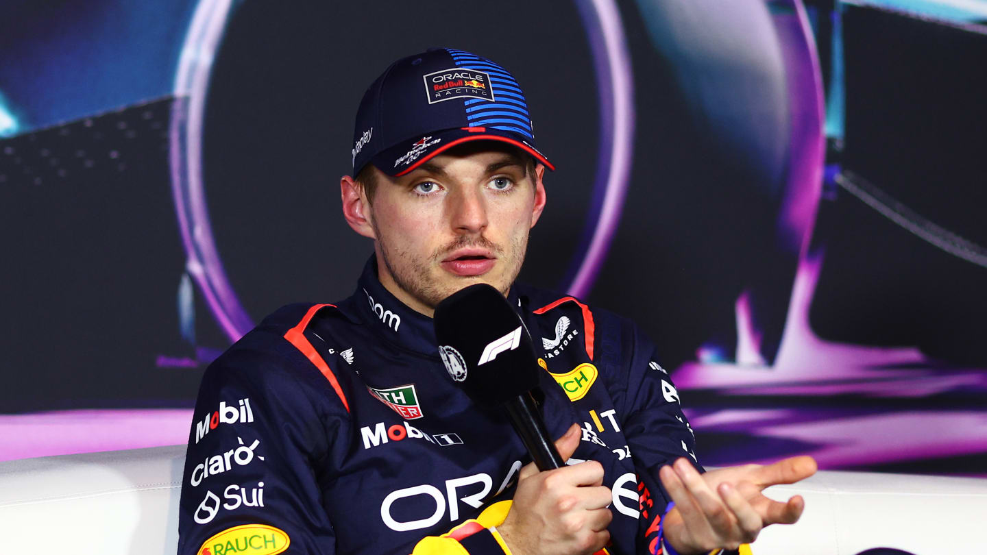 MIAMI, FLORIDA - MAY 04: Pole position qualifier Max Verstappen of the Netherlands and Oracle Red