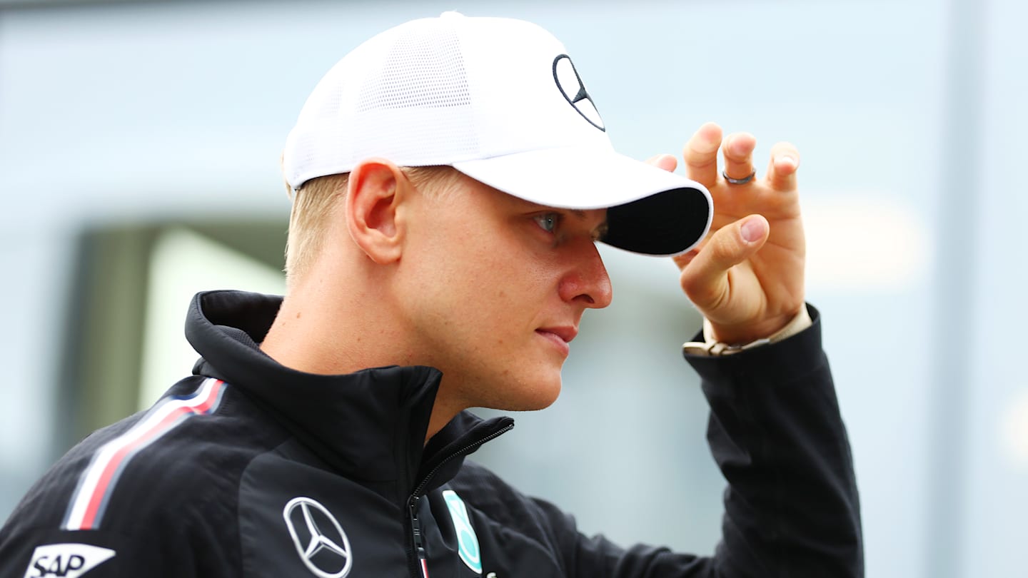 ZANDVOORT, NETHERLANDS - AUGUST 23: Mick Schumacher of Germany, Reserve Driver of Mercedes looks on