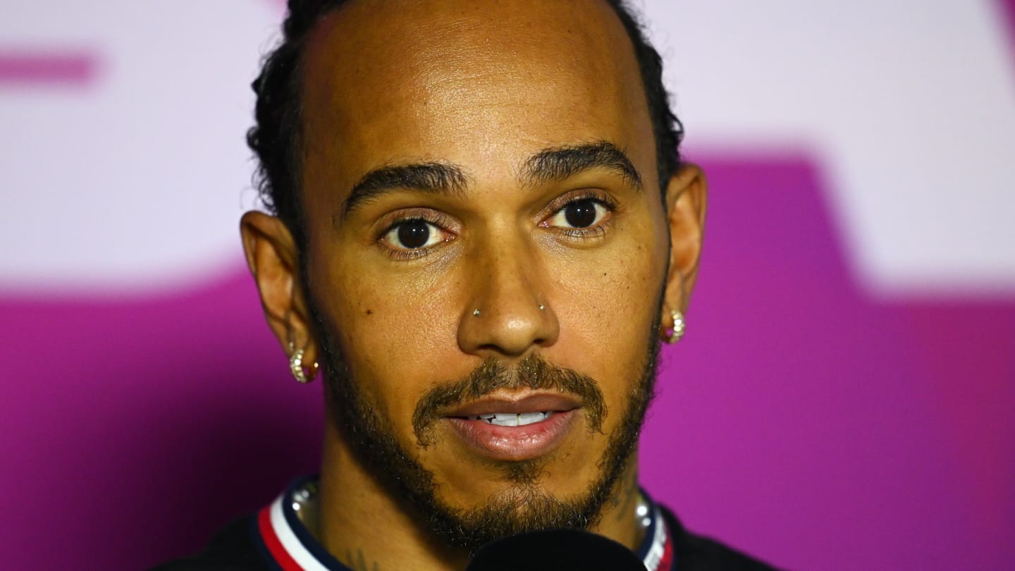 BAHRAIN, BAHRAIN - FEBRUARY 23: Lewis Hamilton of Great Britain and Mercedes attends the Drivers